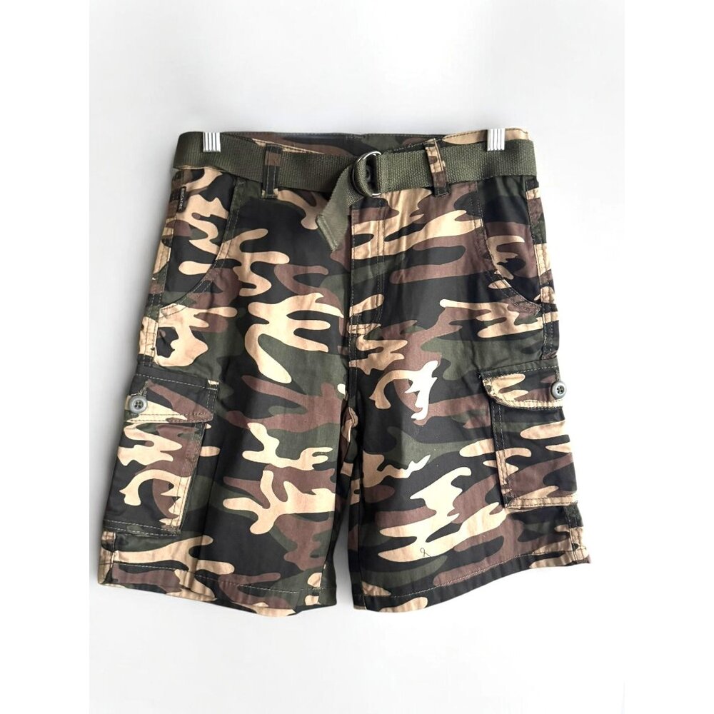 Ring Of Fire Boys Bobby Camo Cargo Shorts With Adjustable Belt